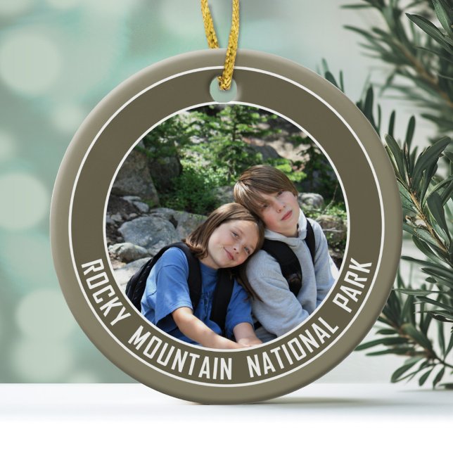 Rocky Mountain National Park Souvenir Photo Ceramic Ornament (Personalized Photo Ornament)
