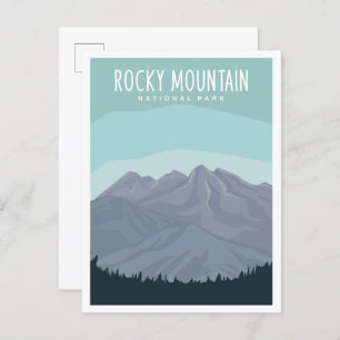 Rocky Mountain National Park Travel Illustration Postcard