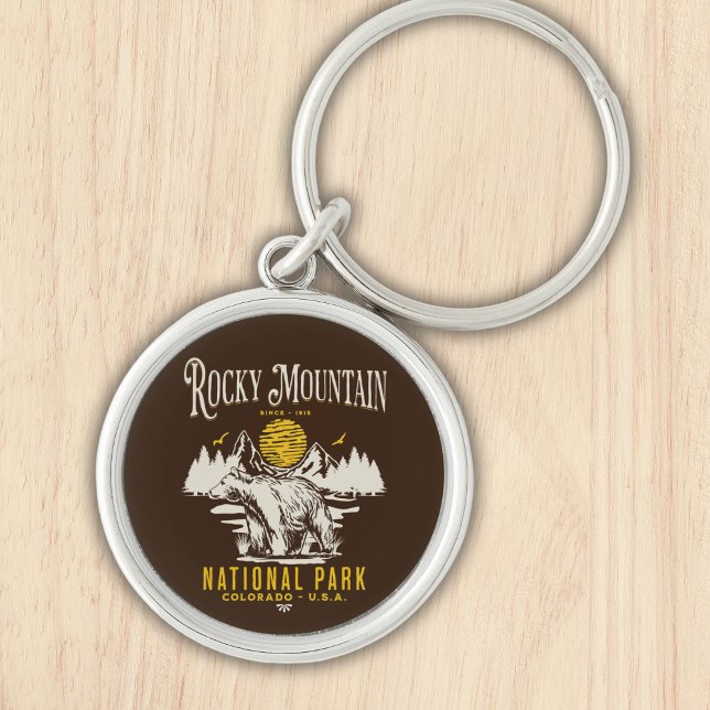 Rocky Mountain National Park Vintage landscape Key Ring (Creator Uploaded)