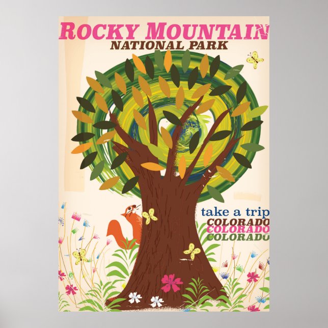 Rocky Mountain national park vintage poster (Front)