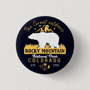 Rocky Mountain National Park Vintage Souvenirs 3 Cm Round Badge