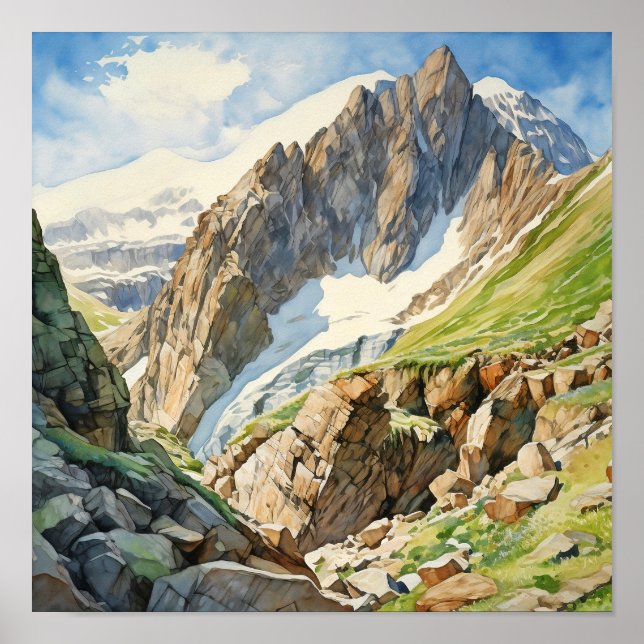 Rocky Mountain National Park Watercolor Poster (Front)