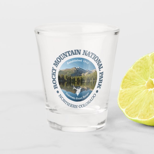 Rocky Mountain NP 2 Shot Glass (Front)