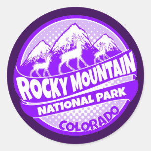 Rocky Mountain Park Colorado purple logo stickers