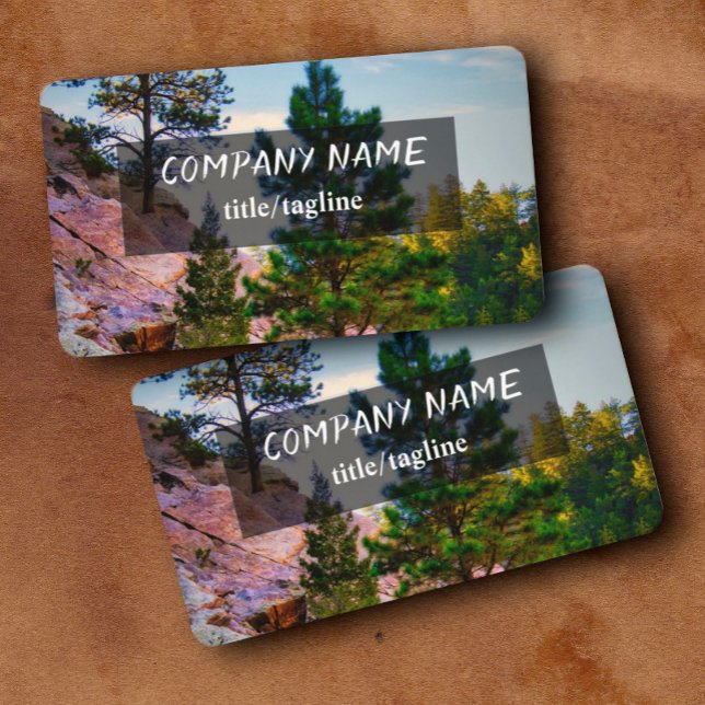 Rocky Mountain pine trees nature photo Business Card (Creator Uploaded)