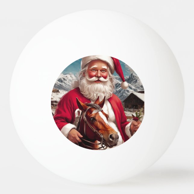 Rocky Mountain Santa and His Horse Ping Pong Ball (Front)