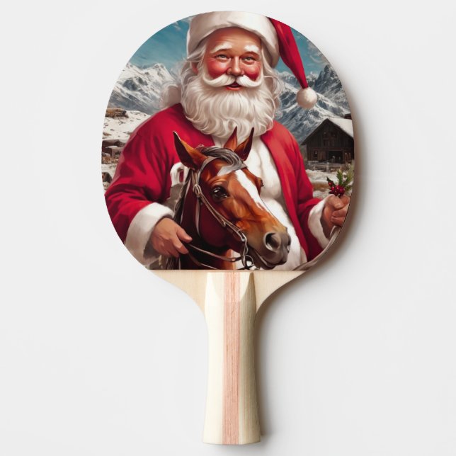 Rocky Mountain Santa and His Horse Ping Pong Paddle (Front)