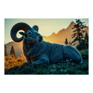 Rocky Mountain Sheep Poster