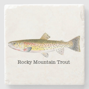 Rocky Mountain Trout Fish Stone Coaster