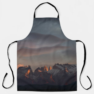 ROCKY MOUNTAIN UNDER GRAY CLOUDS APRON