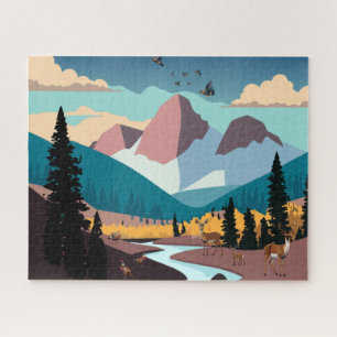 Rocky Mountain Valley Wildlife Jigsaw Puzzle