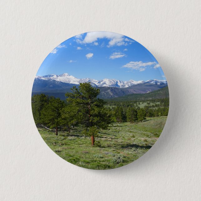 Rocky Mountain View Scenic Landscape 6 Cm Round Badge (Front)
