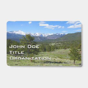 Rocky Mountain View Scenic Landscape ID Badge