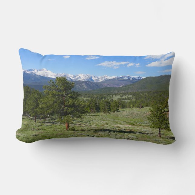 Rocky Mountain View Scenic Landscape Lumbar Cushion (Front)