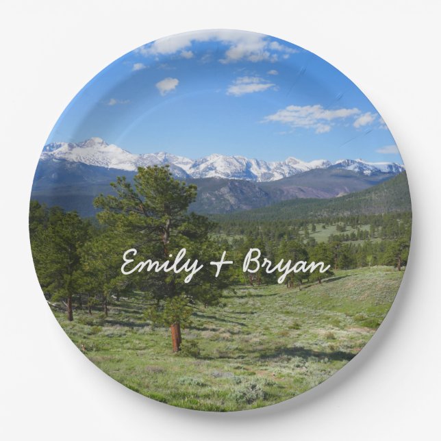 Rocky Mountain View Scenic Landscape Paper Plate (Front)