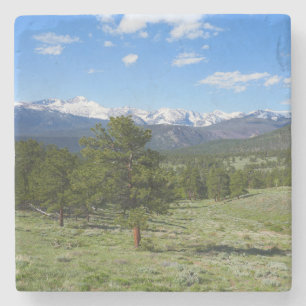 Rocky Mountain View Scenic Landscape Stone Coaster