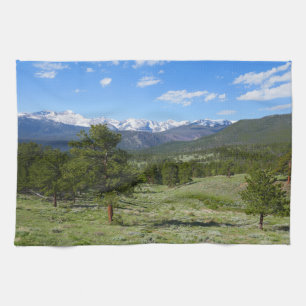Rocky Mountain View Scenic Landscape Tea Towel