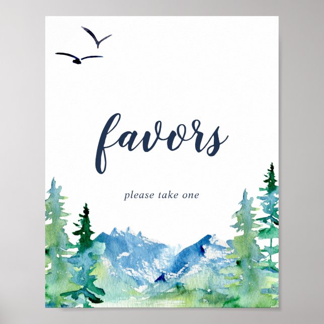 Rocky Mountain Wedding Favours Sign (Front)