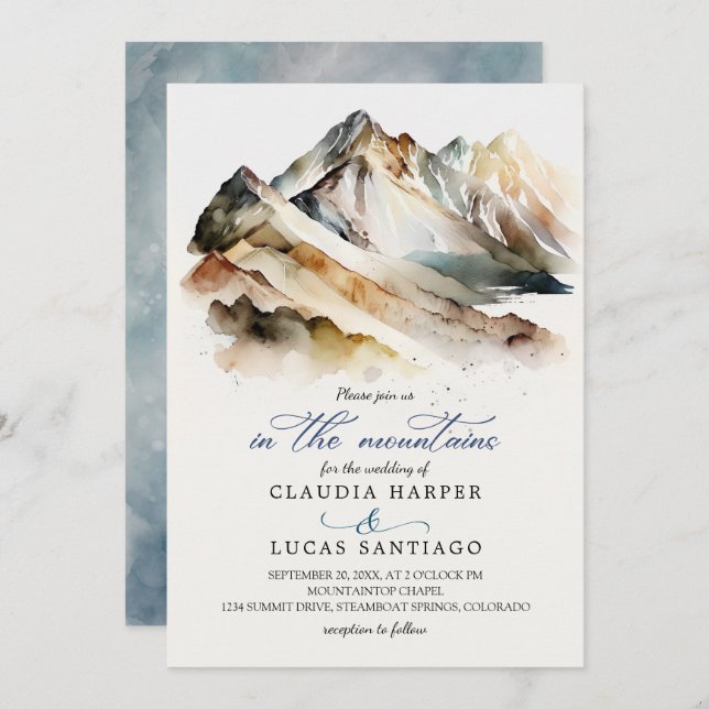 Rocky Mountain Wedding Invitation (Front/Back)