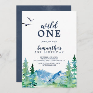 Rocky Mountain Wild One First Birthday Invitation