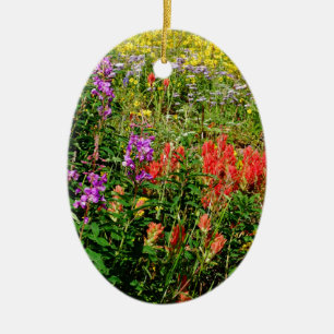 Rocky Mountain Wildflowers Ceramic Ornament
