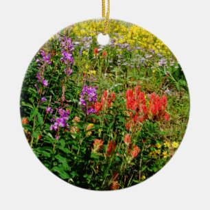 Rocky Mountain Wildflowers Ceramic Ornament