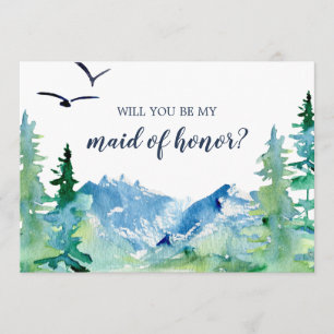 Rocky Mountain Will You Be My Maid of Honour Card