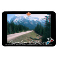 Rocky Mountains Canada 3D Red Cyan Anaglyph Photo
