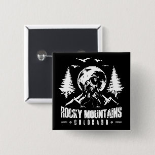 Rocky Mountains Colorado Bigfoot Vintage Hiking 15 Cm Square Badge