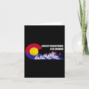 Rocky Mountains Colorado Flag Ski Winter Sport Vin Card