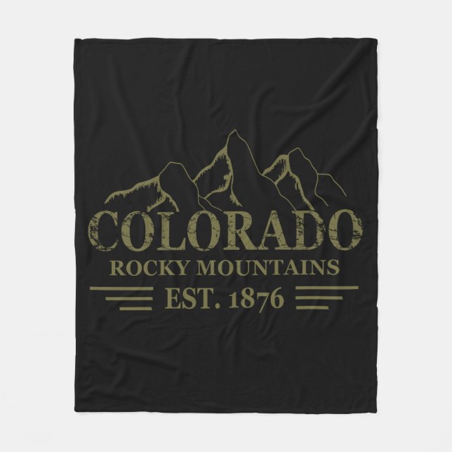 Rocky Mountains Colorado  Fleece Blanket (Front)