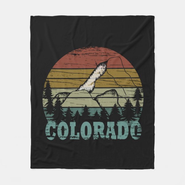 Rocky Mountains Colorado Fleece Blanket (Front)