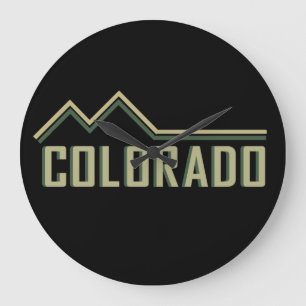 Rocky Mountains Colorado  Large Clock