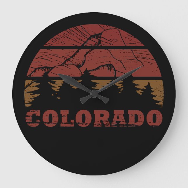 Rocky Mountains Colorado Large Clock (Front)