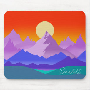 Rocky Mountains Golden Hour Sun Art Mouse Pad