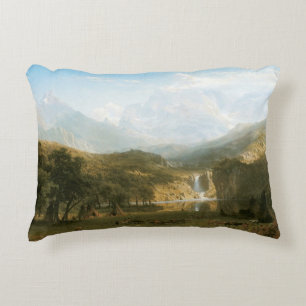 Rocky Mountains, Lander's Peak by Albert Bierstadt Decorative Cushion
