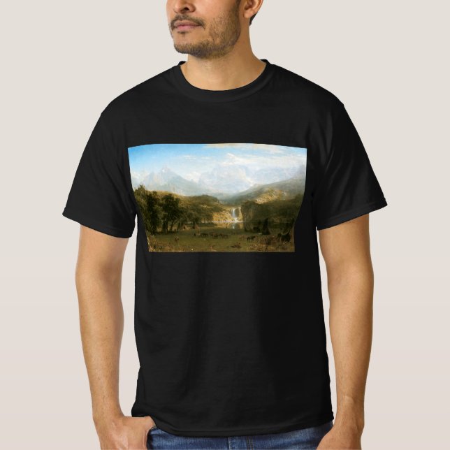 Rocky Mountains, Lander's Peak by Albert Bierstadt T-Shirt (Front)