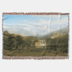 Rocky Mountains, Lander's Peak by Albert Bierstadt Throw Blanket
