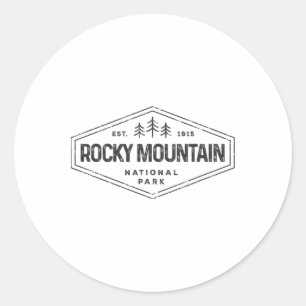 Rocky Mountains National Park Shirt Badge Camping Classic Round Sticker