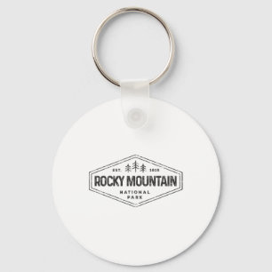 Rocky Mountains National Park Shirt Badge Camping Key Ring