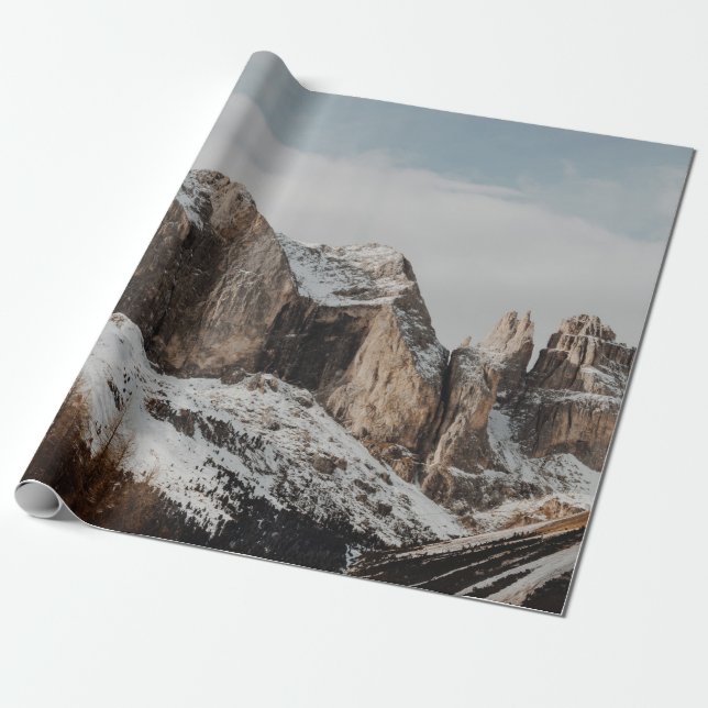 ROCKY MOUNTAINS NEAR PINE TREES WRAPPING PAPER (Unrolled)