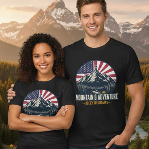 Rocky Mountains Patriotic Adventure Men's Tee