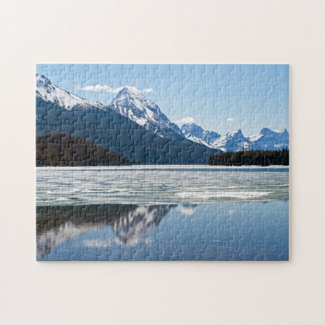 Rocky mountains reflection in Maligne Lake Jigsaw Puzzle (Horizontal)