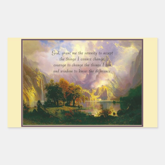 Rocky mountains Sereity prayer  Rectangular Sticker (Front)