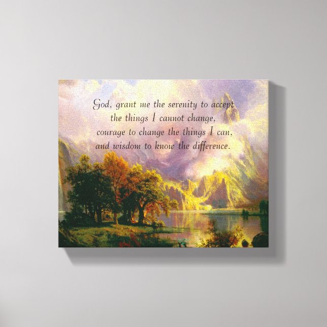 Rocky mountains serenity prayer  canvas print (Front)