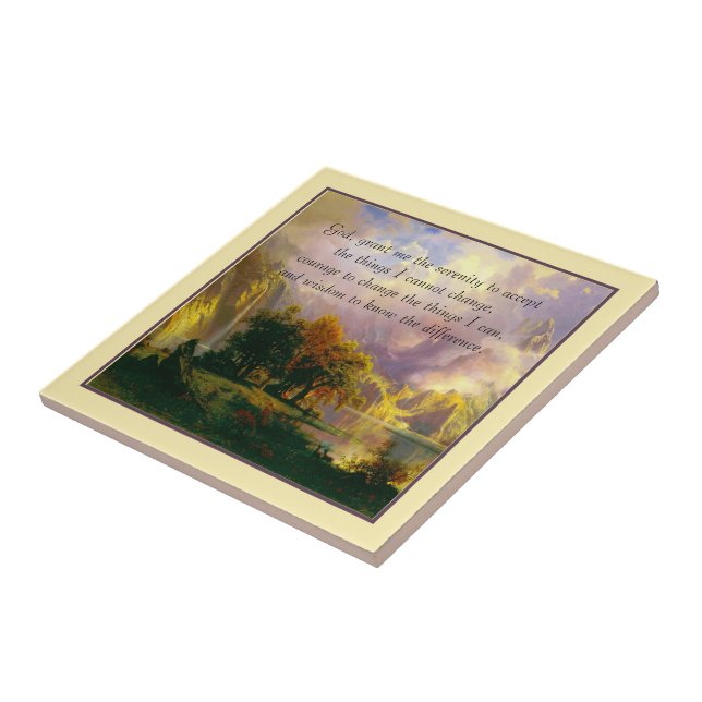 Rocky mountains  serenity prayer ceramic tile (Side)