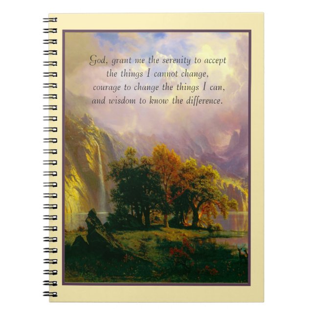 Rocky mountains serenity prayer notebook (Front)