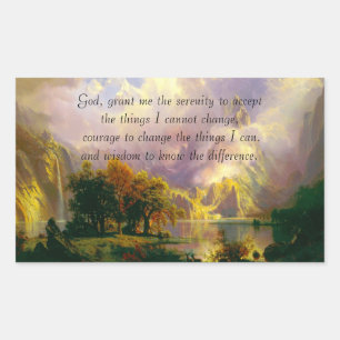 Rocky mountains serenity prayer rectangular sticker