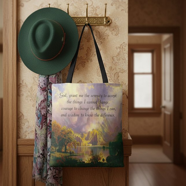 Rocky mountains serenity prayer tote bag (Creator Uploaded)