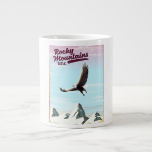 Rocky Mountains USA Vintage travel poster Large Coffee Mug